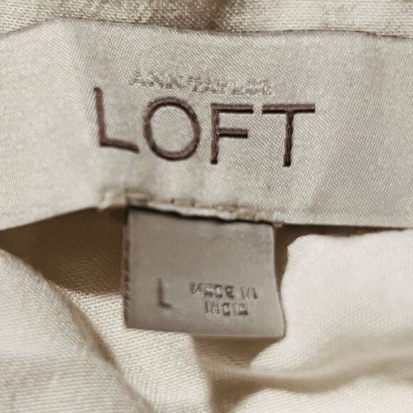 Ann Taylor LOFT White Soft Earthy Boho Blouse with Blue Bell Sleeves - Sz Large - Picture 7 of 9